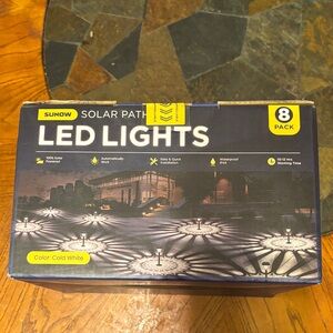 SUNO Cold White Solar Path LED Lights - 8 Pack